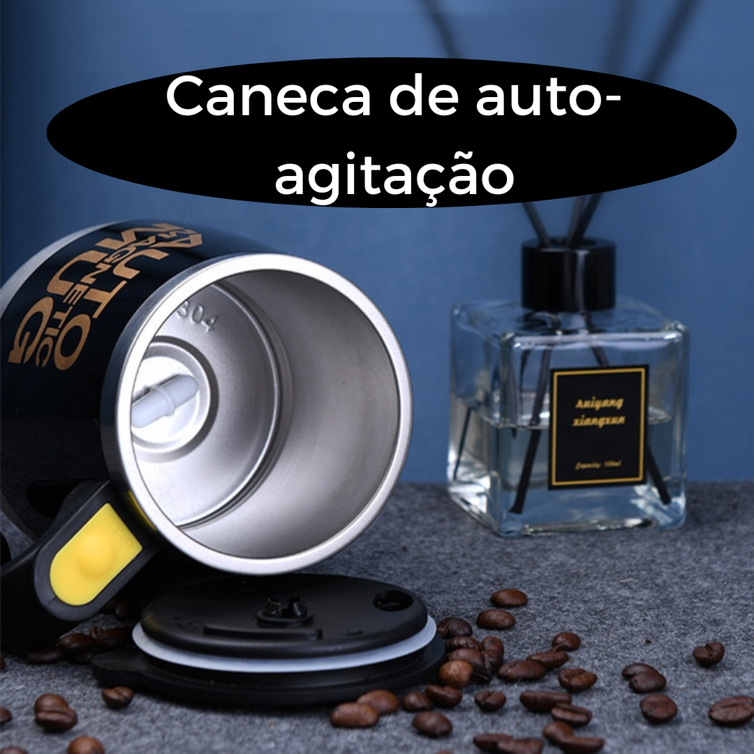 Caneca de auto-agitação Automática, de 400 ML para fazer misturas rápidas.  Leite com Nescáu, leite com tody, ovos, entre outros.