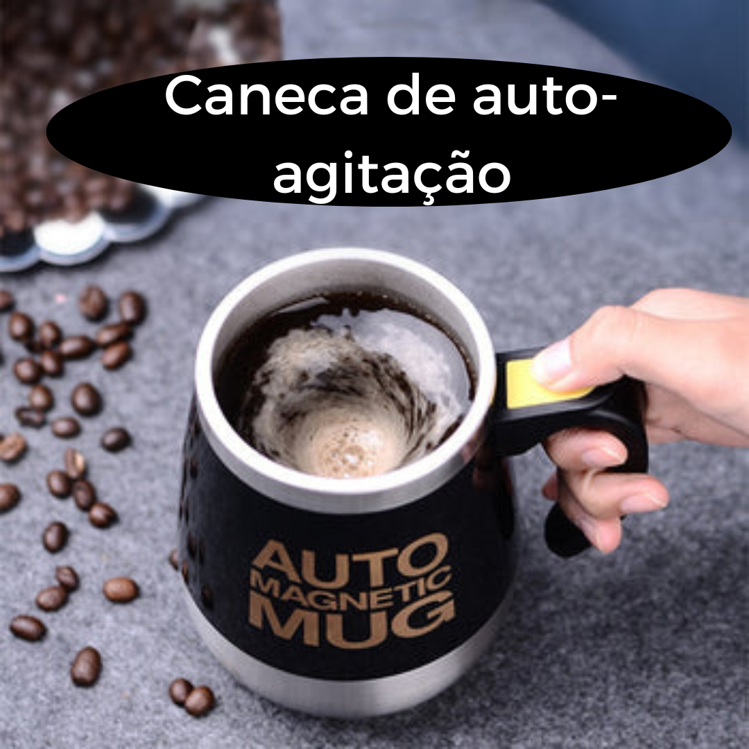 Caneca de auto-agitação Automática, de 400 ML para fazer misturas rápidas.  Leite com Nescáu, leite com tody, ovos, entre outros.