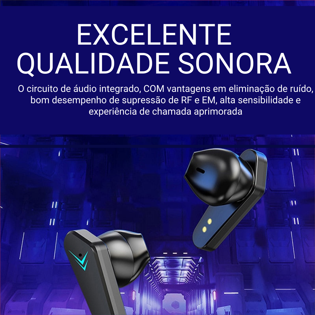 Fones de ouvido bluetooth gamer, X15 tws, sem fio, 65ms, baixa latência, com microfone handfree. Dispositivo top para você que procura um fone de qualidade.