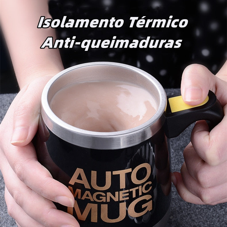 Caneca de auto-agitação Automática, de 400 ML para fazer misturas rápidas.  Leite com Nescáu, leite com tody, ovos, entre outros.